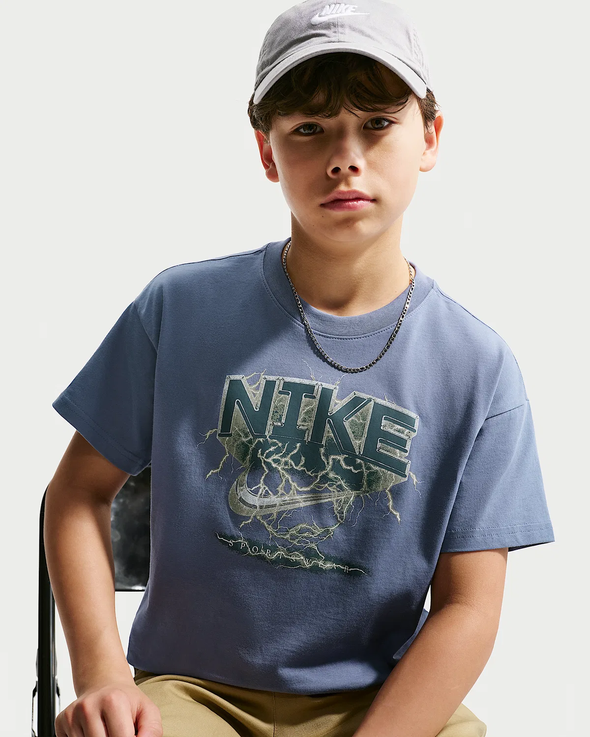 Детская футболка Nike Sportswear, World Indigo — фото 3