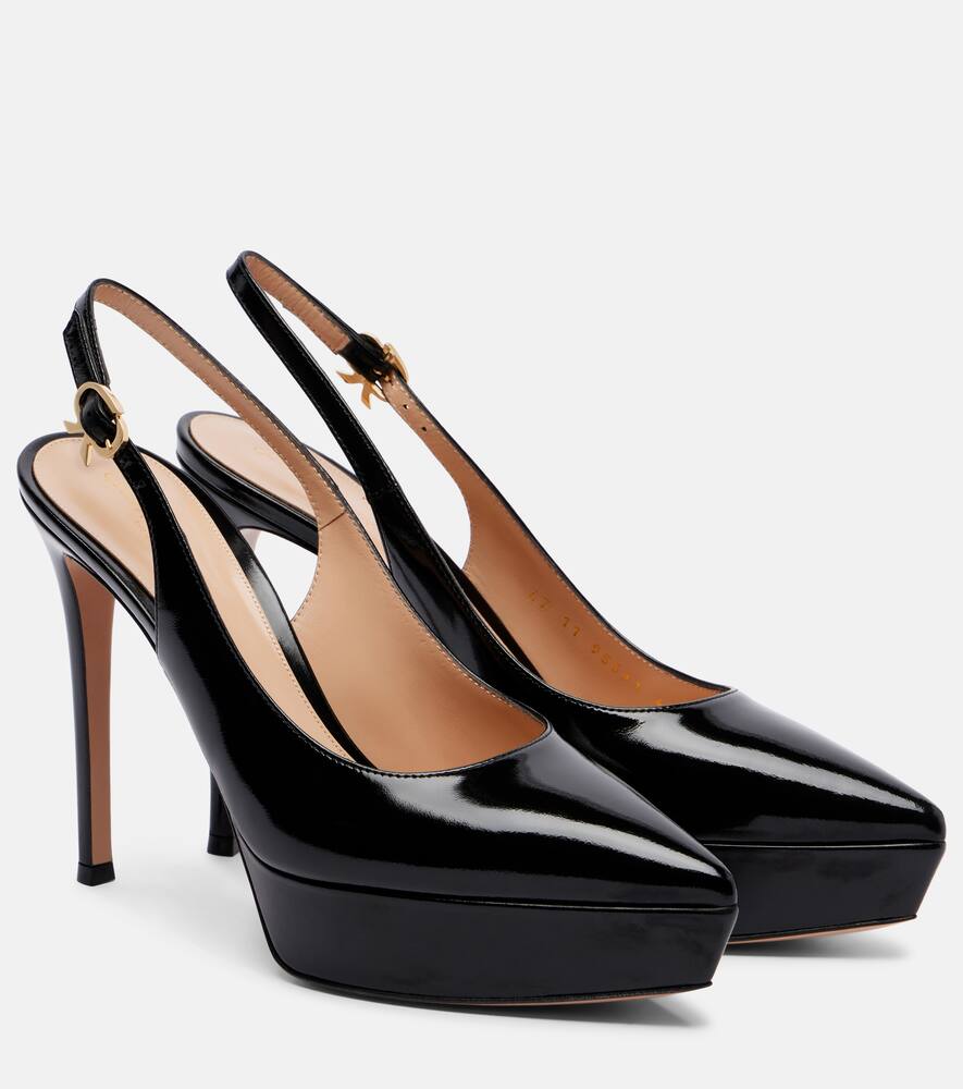 Туфли-лодочки Dasha 115 на платформе из лаковой кожи Gianvito Rossi, Black