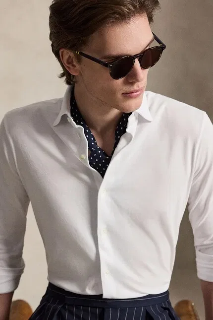 Рубашка хлопковая Polo Ralph Lauren, белый — фото 4