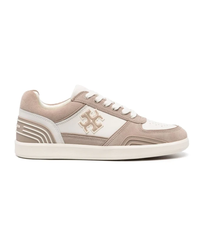 

Кроссовки с верхом из кожи и замши Tory Burch, бежевый