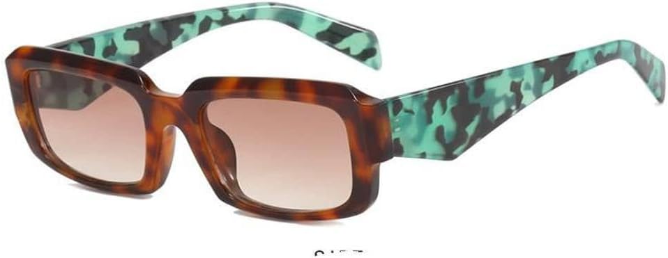 

Модные солнцезащитные очки в маленькой оправе для женщин, стильные ретро-винтажные прямоугольные женские солнцезащитные очки, женские солнцезащитные очки MTZJH, Leopard Tea