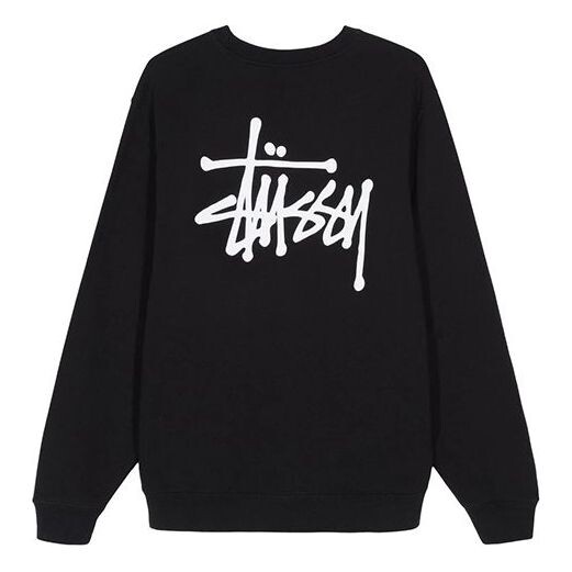 

Толстовка men's basic back large logo round neck black Stussy, черный