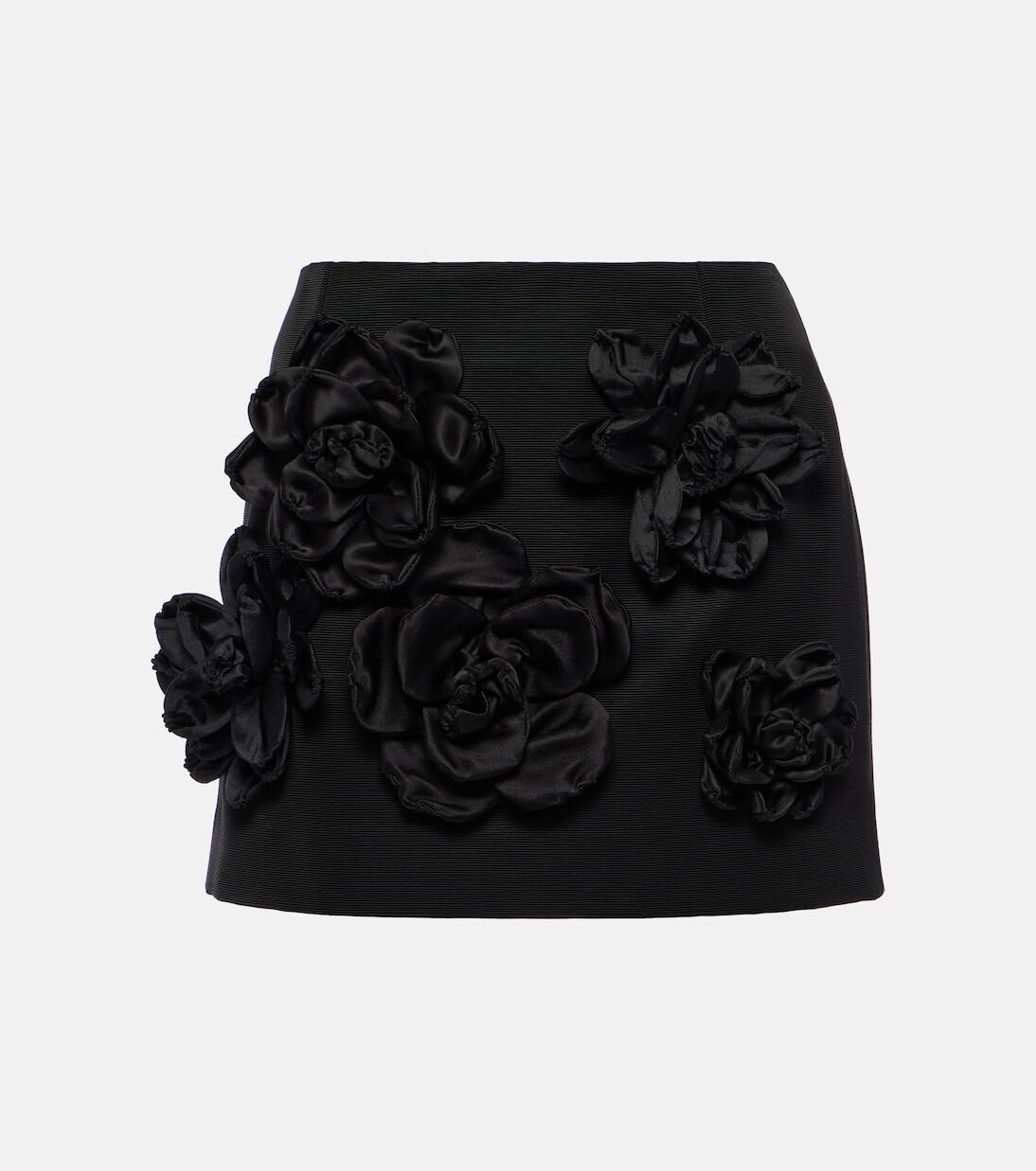 

Мини-юбка из смесового хлопка с цветочной аппликацией Dolce&Gabbana, черный