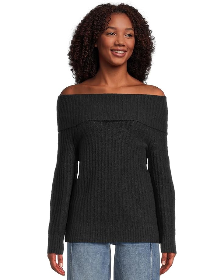 

Свитер Madewell Marl Cozy Cotton Richmond Off-The-Shoulder, черный