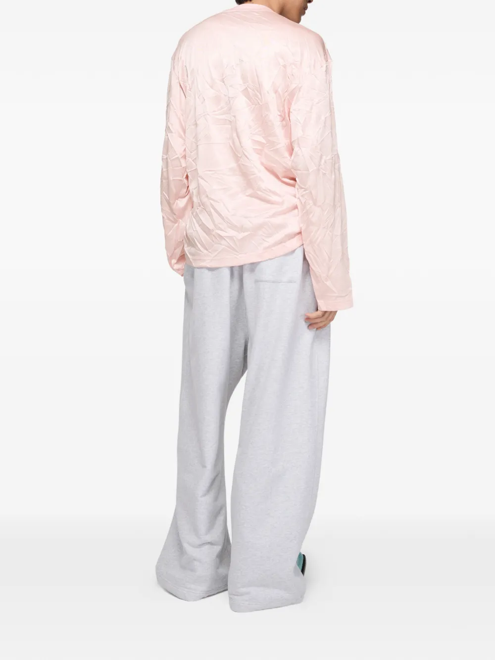 Футболка с длинными рукавами и эффектом смятости Acne Studios, розовый — фото 4