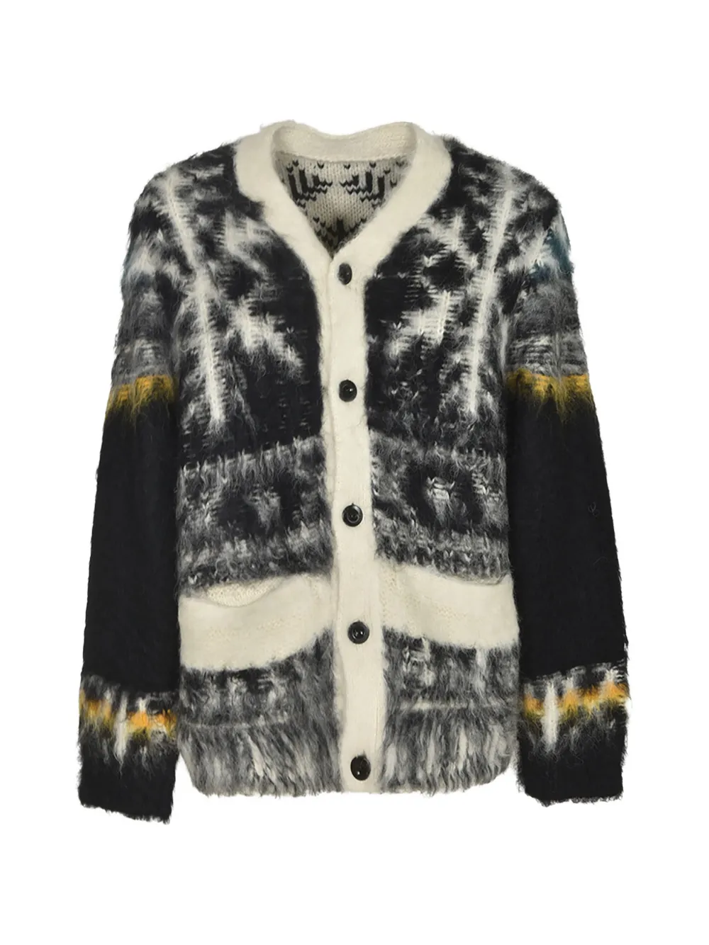 

Кардиган с узором и накладными карманами Sacai, черный