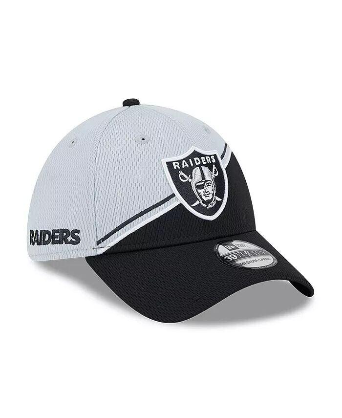 

Мужская серо-черная бейсболка Las Vegas Raiders 2023 Sideline 39THIRTY Flex New Era