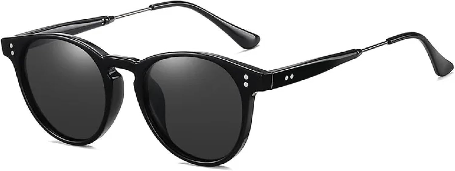 

Солнцезащитные очки с защитой UV400 | Оправа Tr90, круглые линзы конфетного цвета | Для женщин и мужчин, для занятий спортом на открытом воздухе и вождения DSVIGF, Black Grey