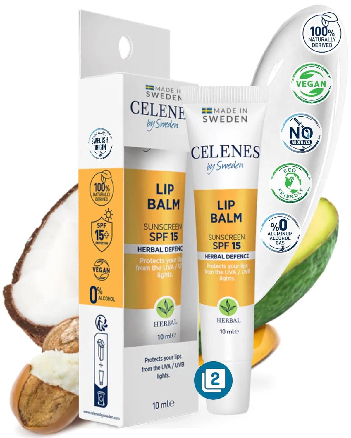 Интенсивный увлажняющий бальзам для губ Celenes by Sweden с морошкой SPF 15 Celenes By Sweden