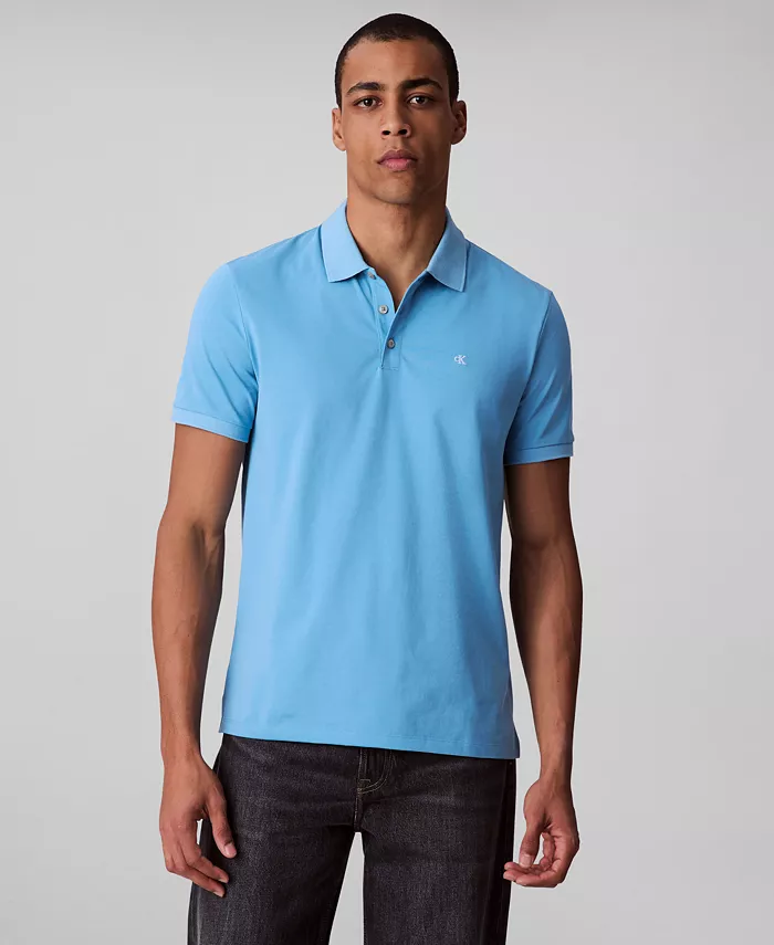 

Мужская классическая поло из гладкого хлопка с логотипом Monogram Calvin Klein, зеленый