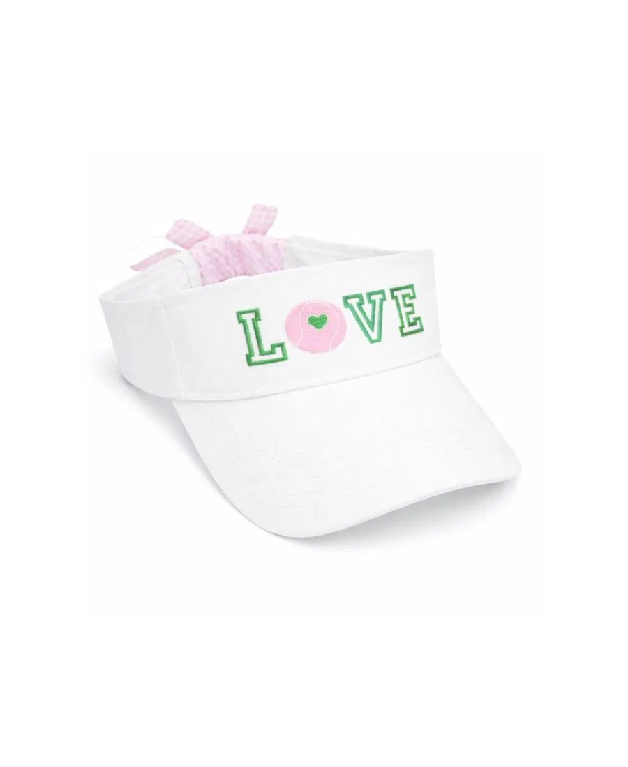 Детский бант и аксессуары для девочек Little/Big Love Tennis Bow Visor Bits & Bows, белый/розовый