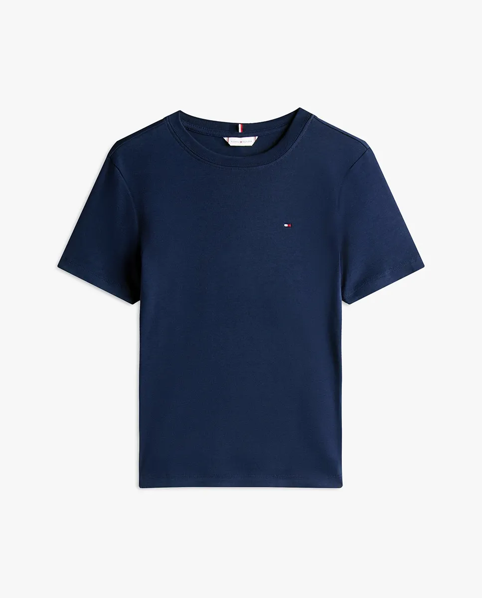 Женская футболка Slim Cody с короткими рукавами и круглым вырезом Tommy Hilfiger, темно-синий — фото 4