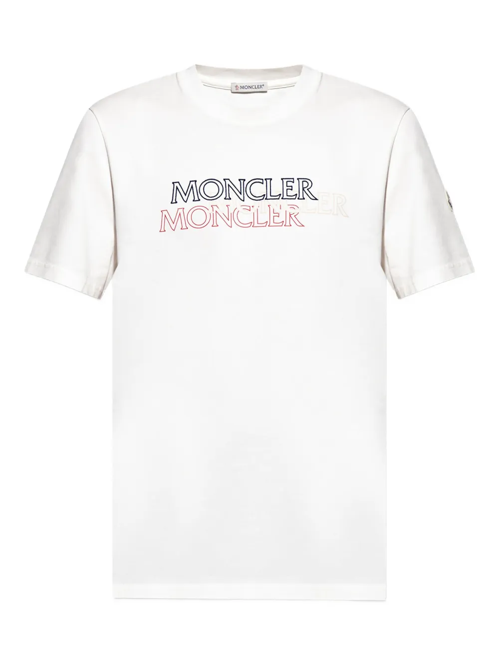 

Хлопковая футболка с логотипом MONCLER, белый
