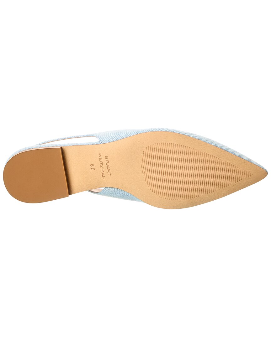 Туфли-лодочки Stuart Weitzman Pearl Denim Slingback Flat, синий — фото 4