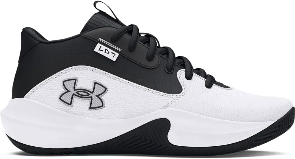 Баскетбольные кроссовки Under Armour для детей школьного возраста Lockdown 7, белый/черный — фото 3