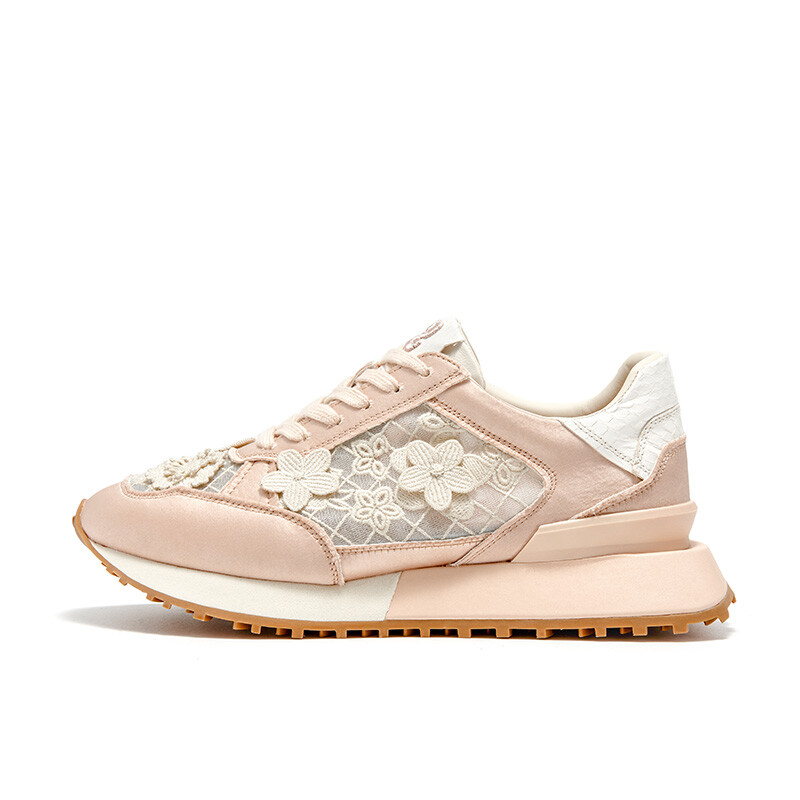 

Кроссовки для образа жизни женские низкие розовый Shoeszooo, цвет Rose branches