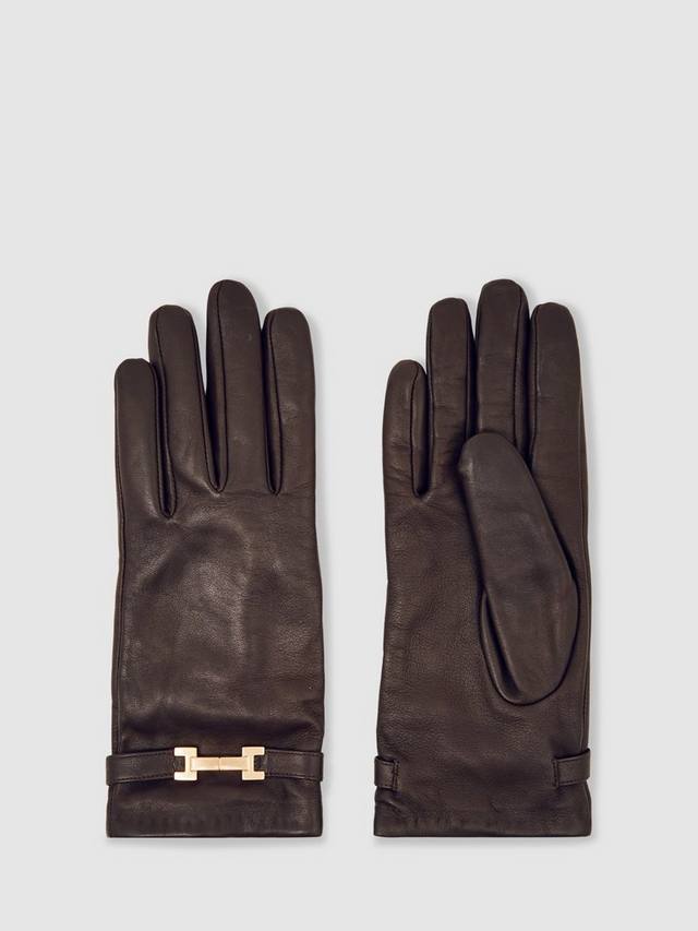 

Перчатки Harriet из чистой кожи Reiss, Burgundy