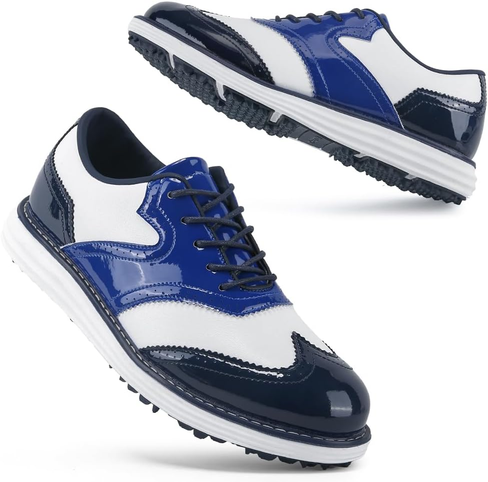 

Мужские гольф-кроссовки без шипов, противоскользящие тренировочные кроссовки для гольфа, мужская обувь для гольфа, ходьбы и спорта Ifrich, синий