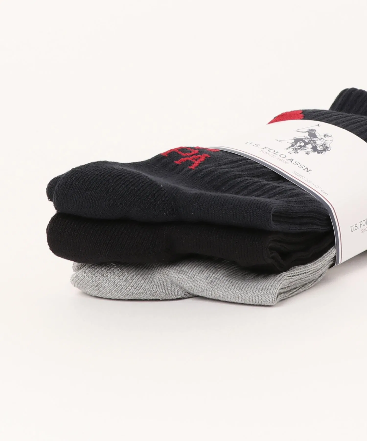 【US POLO ASSN.】C. Вышивка USPA на нижней части носков / Носки средней длины / Комплект из 3 пар / Мужские — фото 2