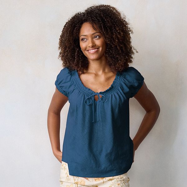 

Женская футболка с коротким рукавом и завязкой спереди Lc Lauren Conrad, Anchor Blue, Синий, Женская футболка с коротким рукавом и завязкой спереди Lc Lauren Conrad, Anchor Blue