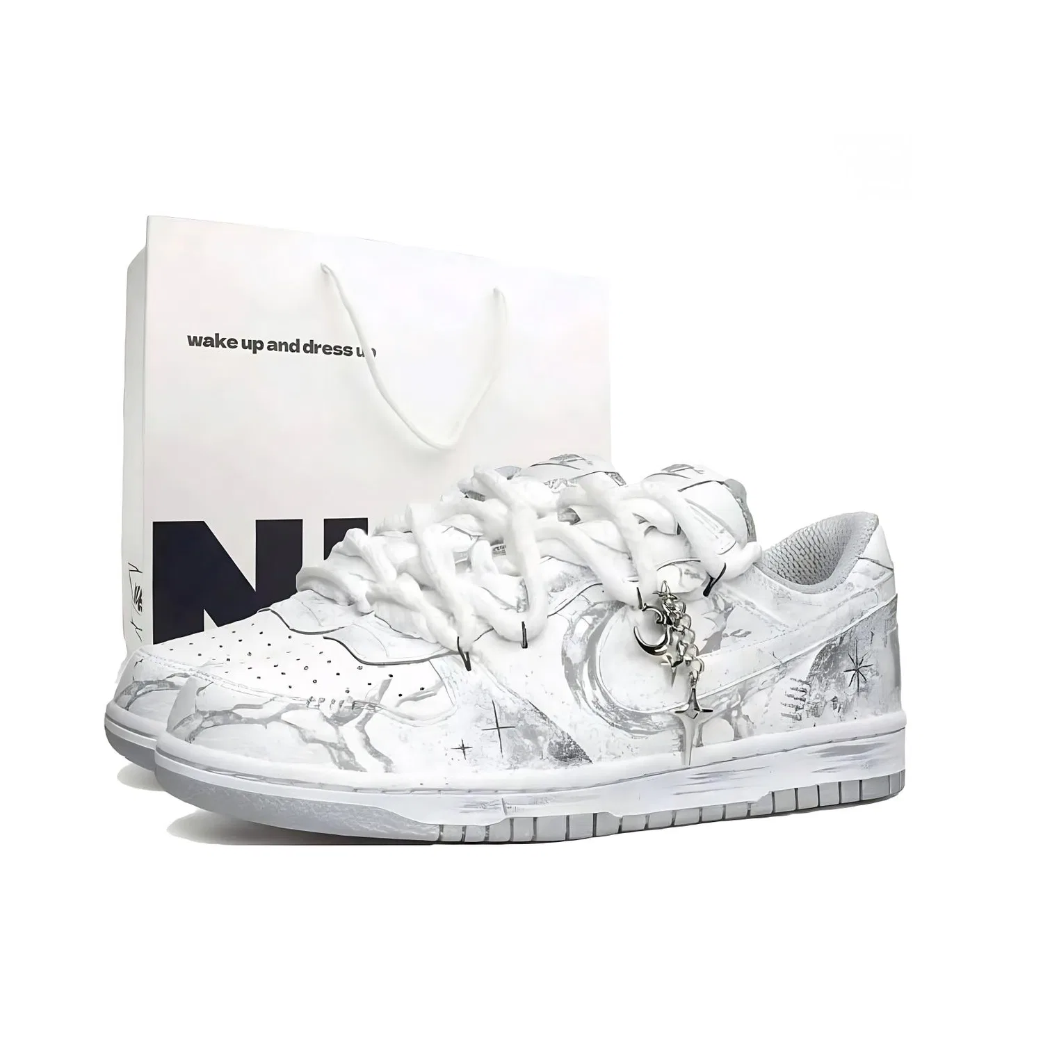 Кроссовки Nike Dunk Floating Light Moon Trace White Gray