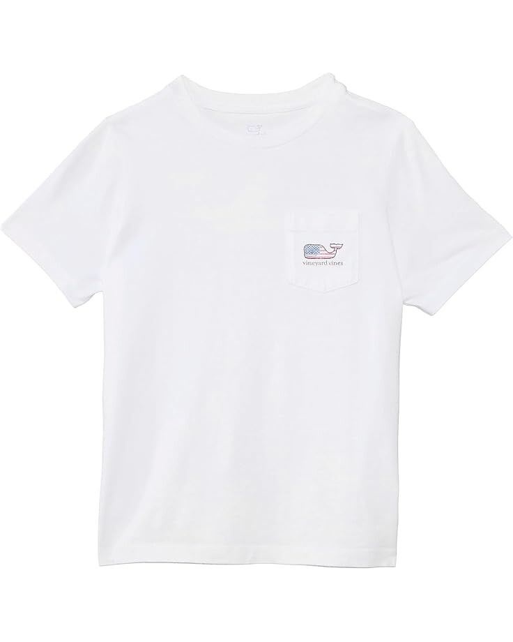 

Футболка Vineyard Vines Kids Flag Whale Short-Sleeve Pocket Tee, цвет White Cap