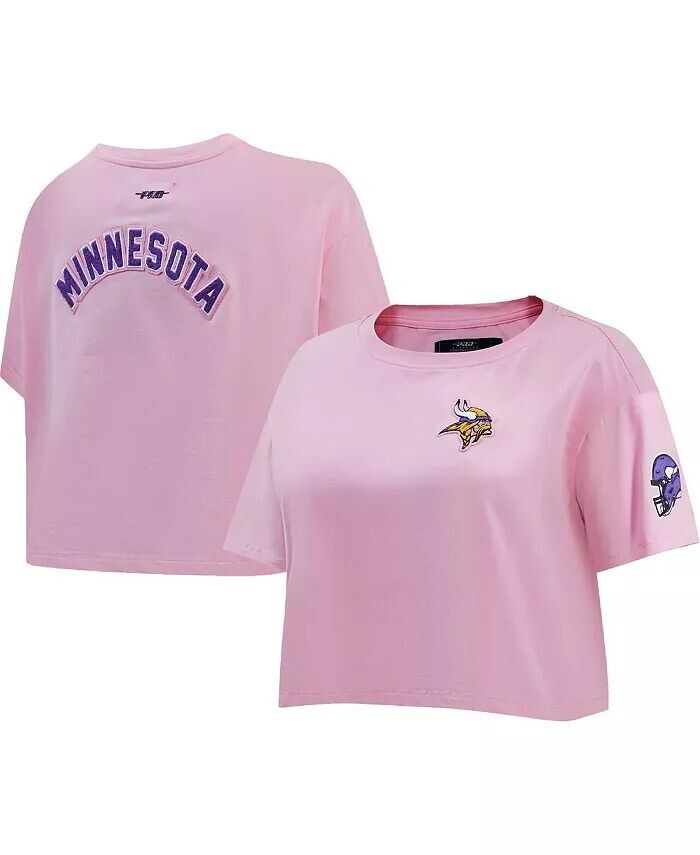

Женская розовая укороченная футболка свободного кроя Minnesota Vikings Pro Standard