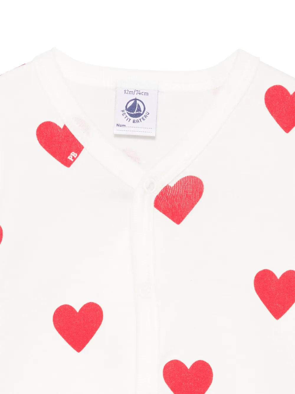Короткий комбинезон с принтом Petit Bateau, белый — фото 3