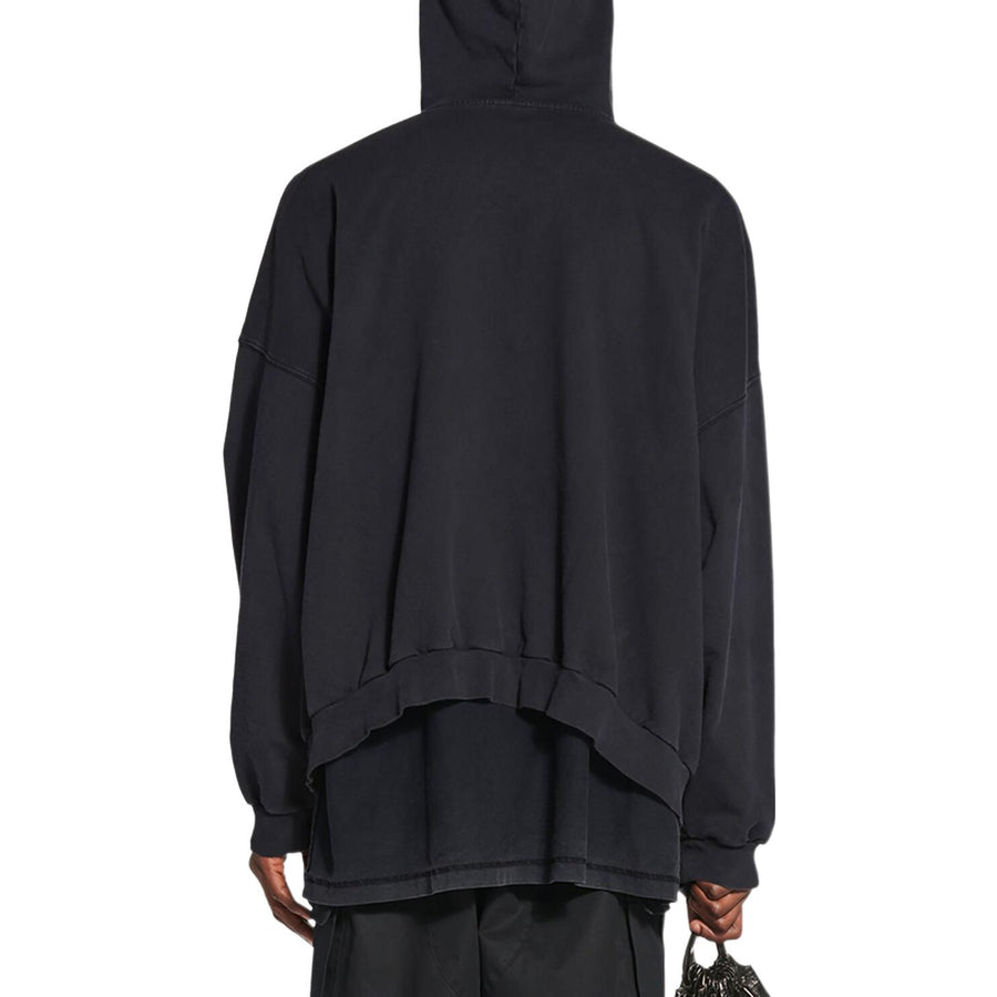 Худи Balenciaga XXXL Oversized Popover Hoodie 'Black White', черный — фото 4