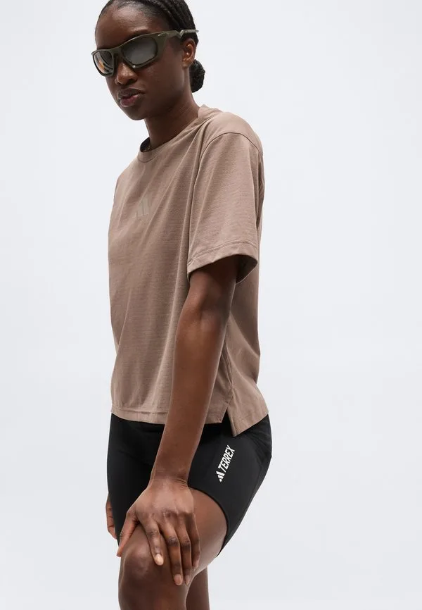 Футболка для трейлраннинга xploric Adidas Terrex, Trace Brown — фото 4