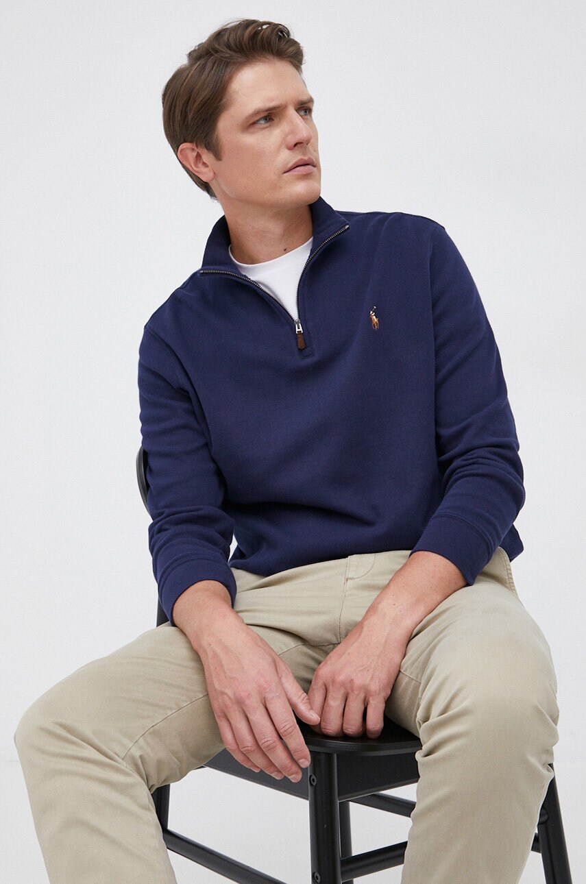 

Хлопковый свитер 710671929029 Polo Ralph Lauren, темно-синий