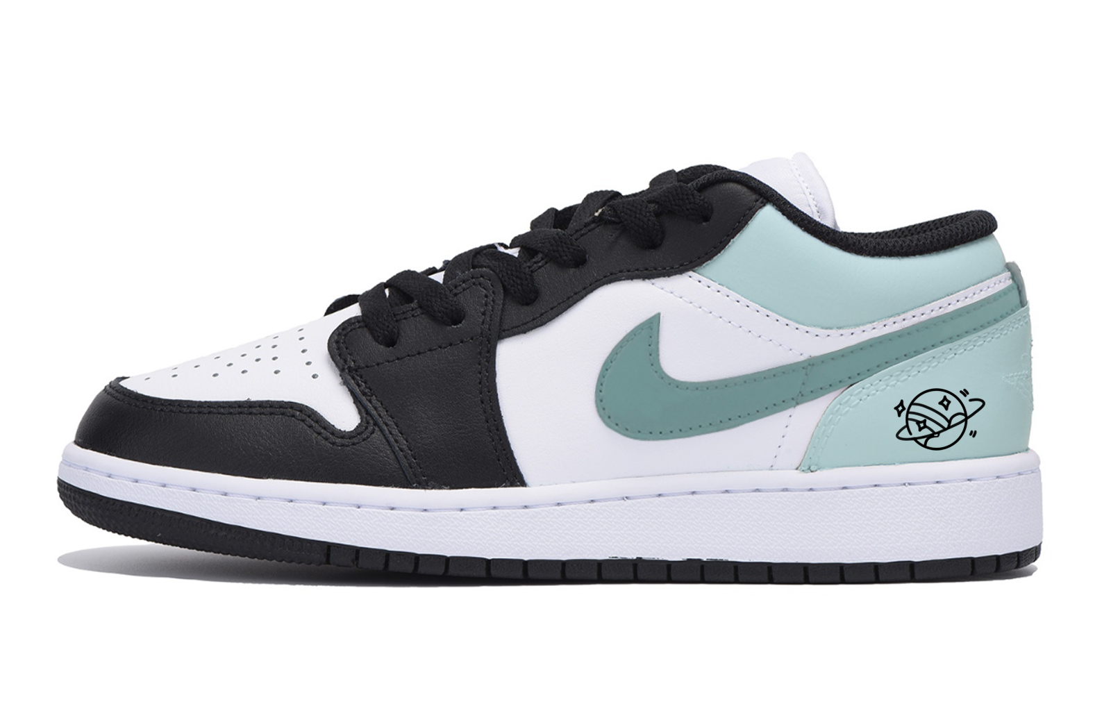 

Кроссовки Air Jordan 1 Vintage Basketball Shoes Men Low-top Black Tiffany, черный