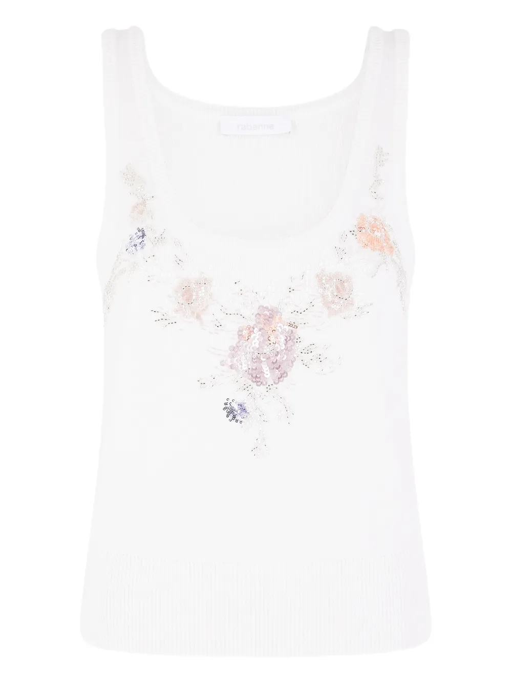

Топ с цветочным принтом Rabanne, белый