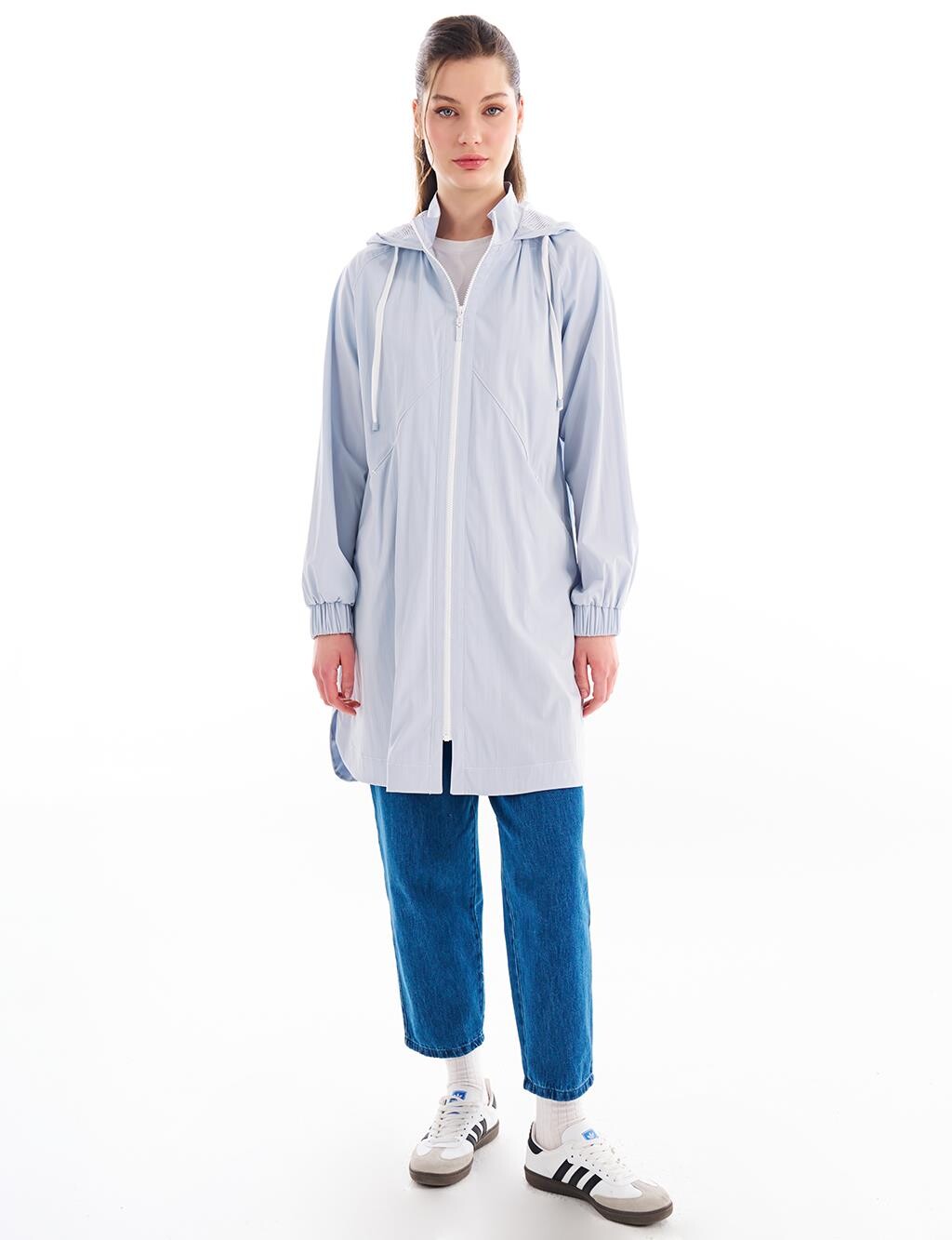 

Абая Mesh Hoodie Detailed Wear and Go Blue Kayra