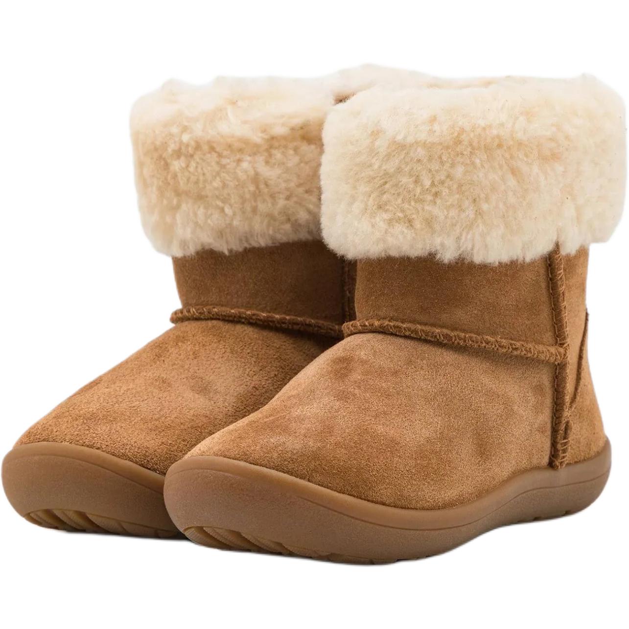 Скользостойкие износостойкие высокие детские ботинки для детей 3-7 лет UGG, коричневый — фото 4