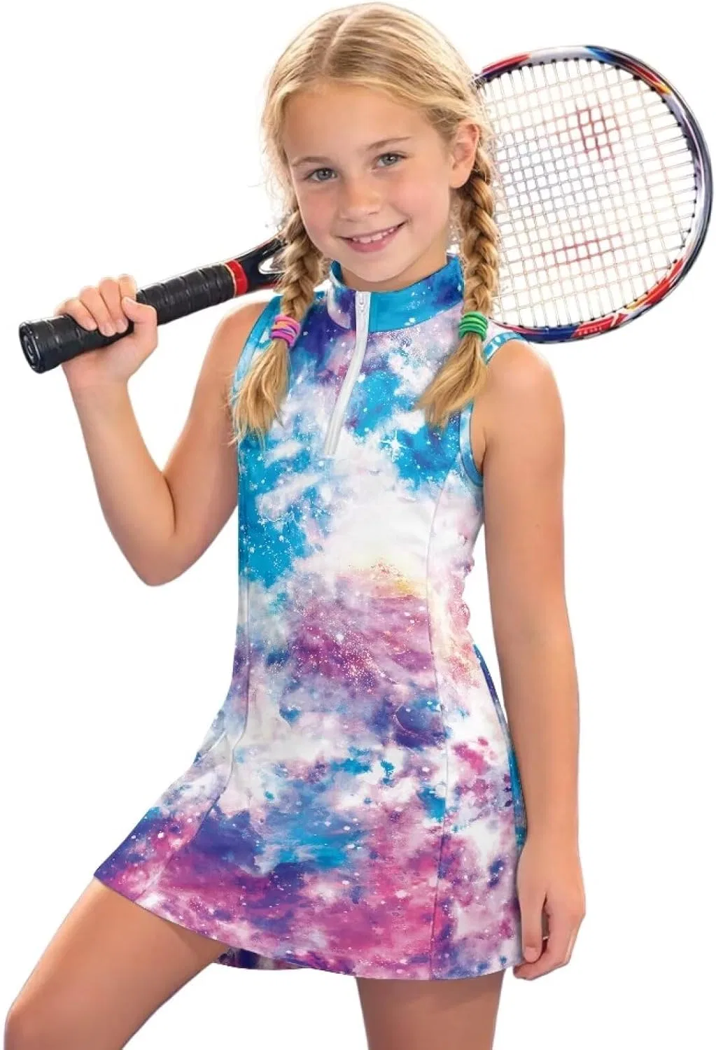Платье теннисное для девочек с карманами, Galaxy Camo Print, Boatee