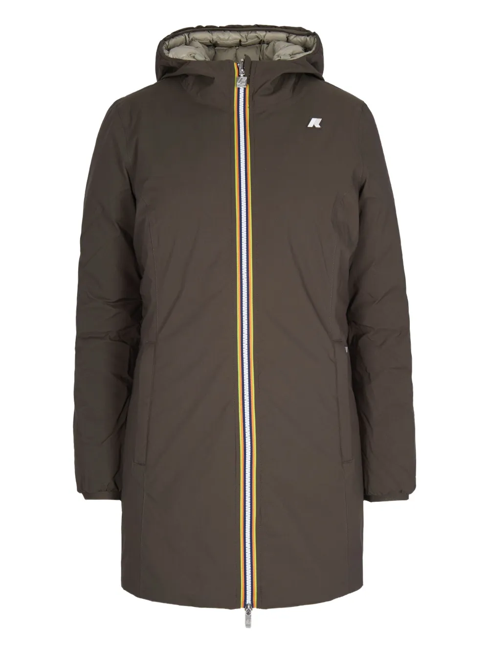 

Стеганая куртка с капюшоном K-Way, коричневый