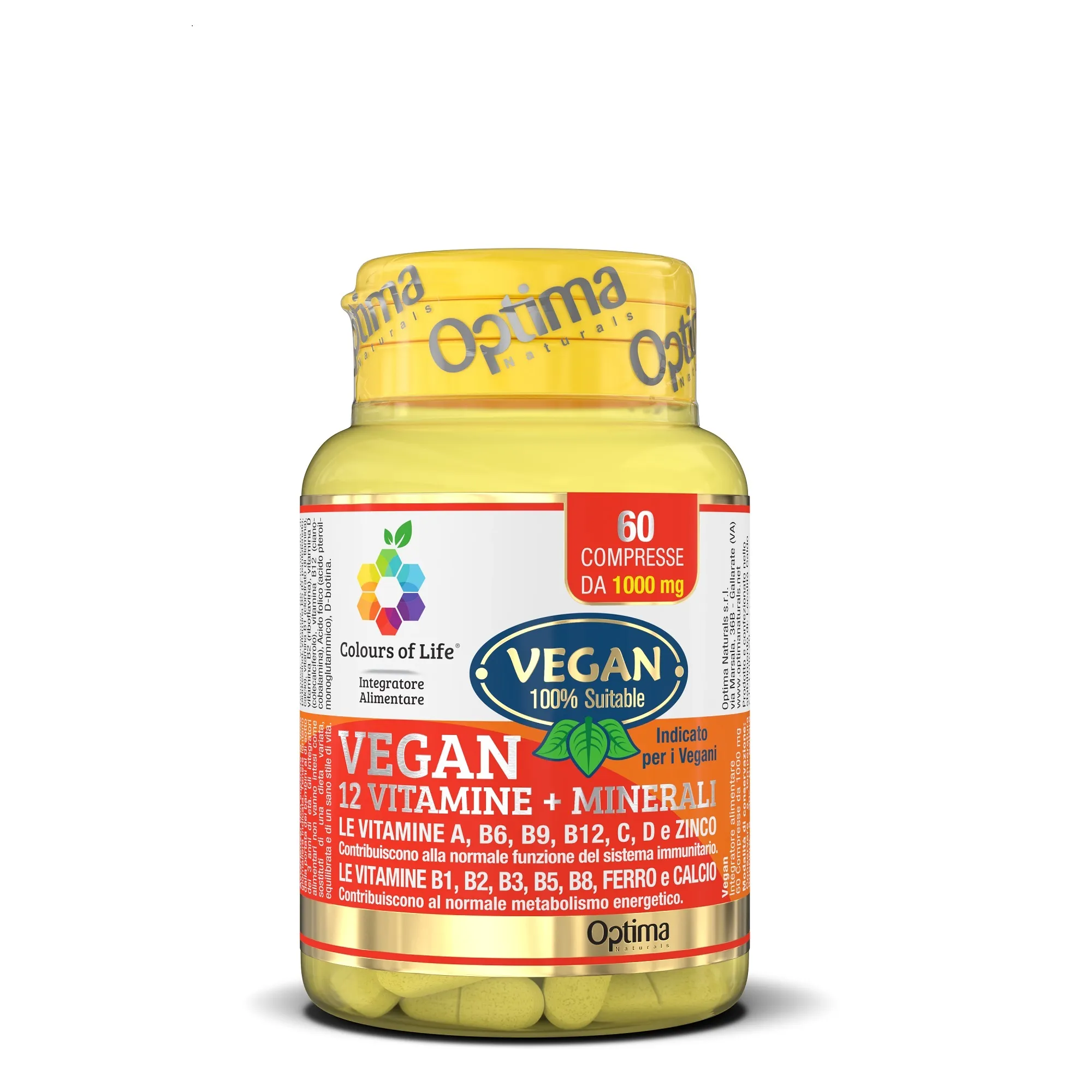 

Optima Colors of Life Vegan 12 витаминов + минералы 60 таблеток Добавка для иммунной защиты Colours Of Life