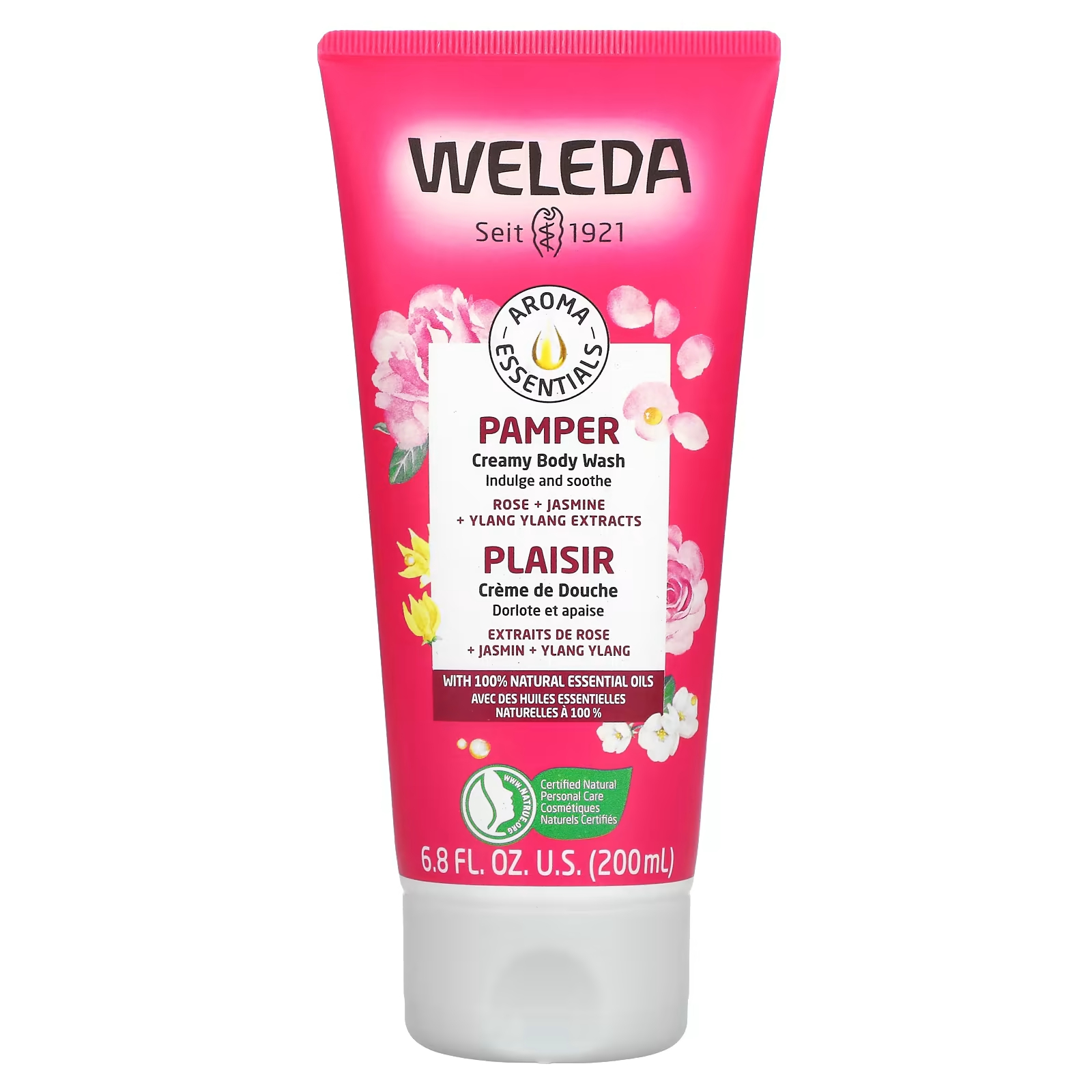 

Кремовый гель для душа Weleda Aroma Essentials Pamper с экстрактами розы, жасмина и иланг-иланга, 200 мл