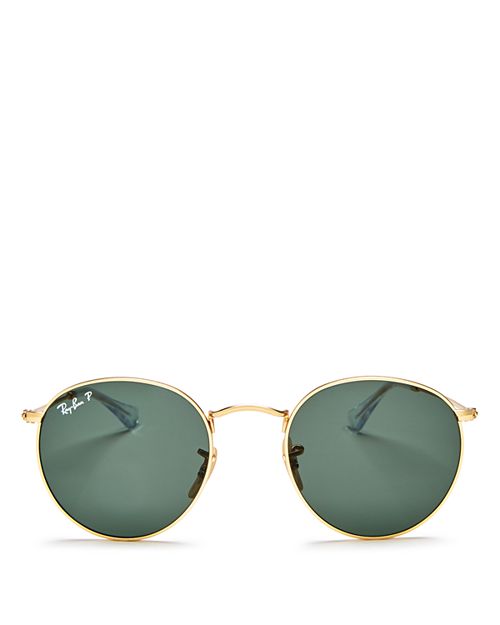 

Поляризованные круглые солнцезащитные очки унисекс Ray-Ban, цвет Matte Gold/Green Polarized