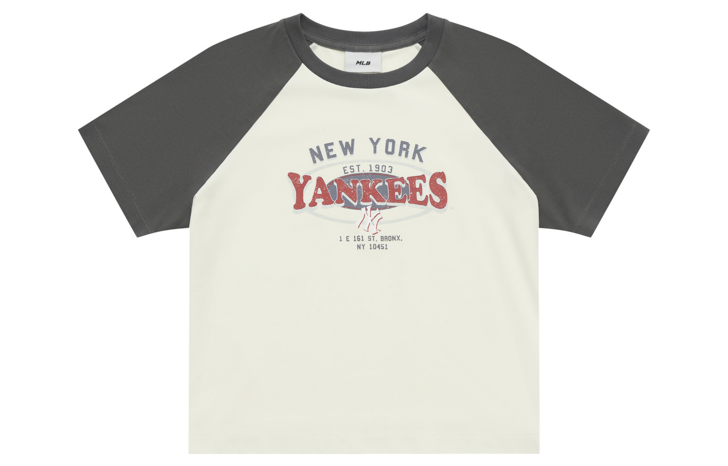 

MLB Футболка с регланными рукавами New York Yankees SS25 в стиле преппи женская cream