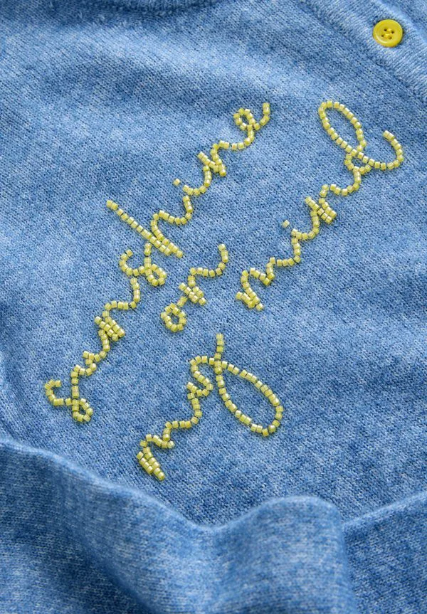 Кардиган с круглым вырезом и стандартным кроем Next, Chambray Blue Embellished — фото 3
