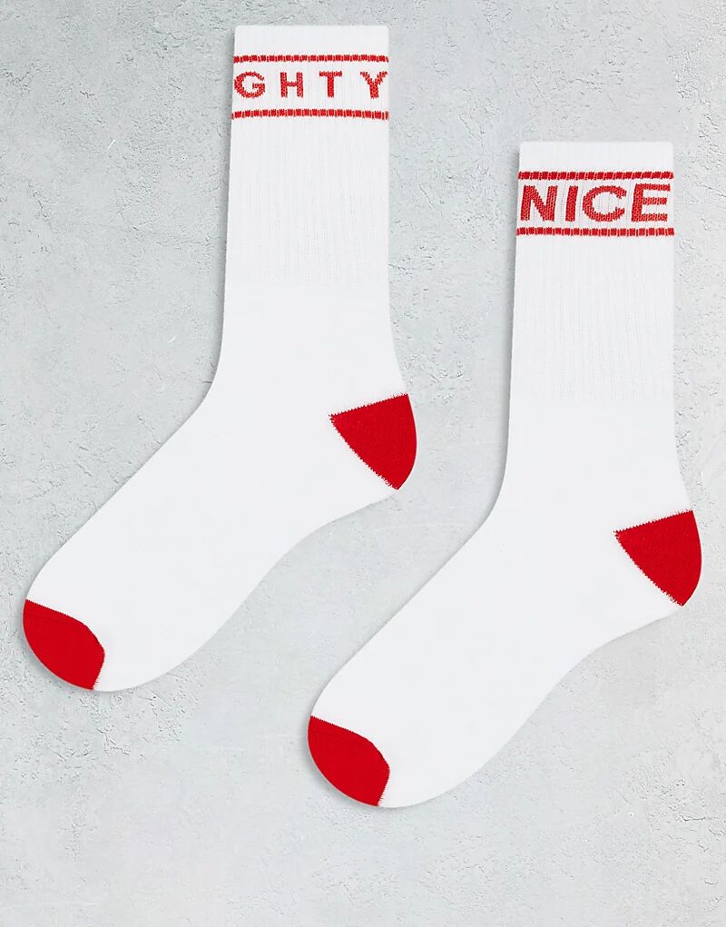 

2 пары носков naughty or nice белого цвета Brave Soul