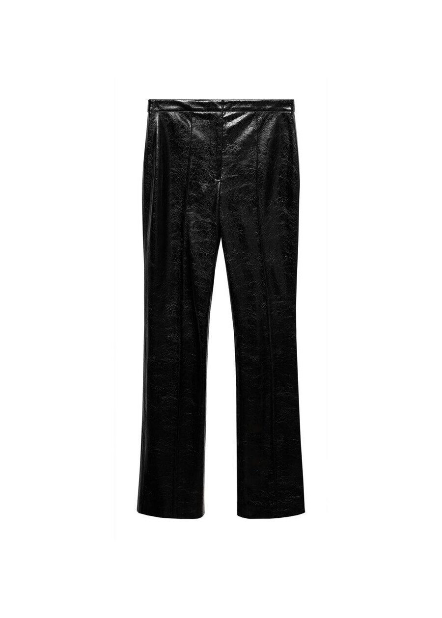 

Кожаные штаны MANGO Slim fit Pleated Pants Georgia, черный