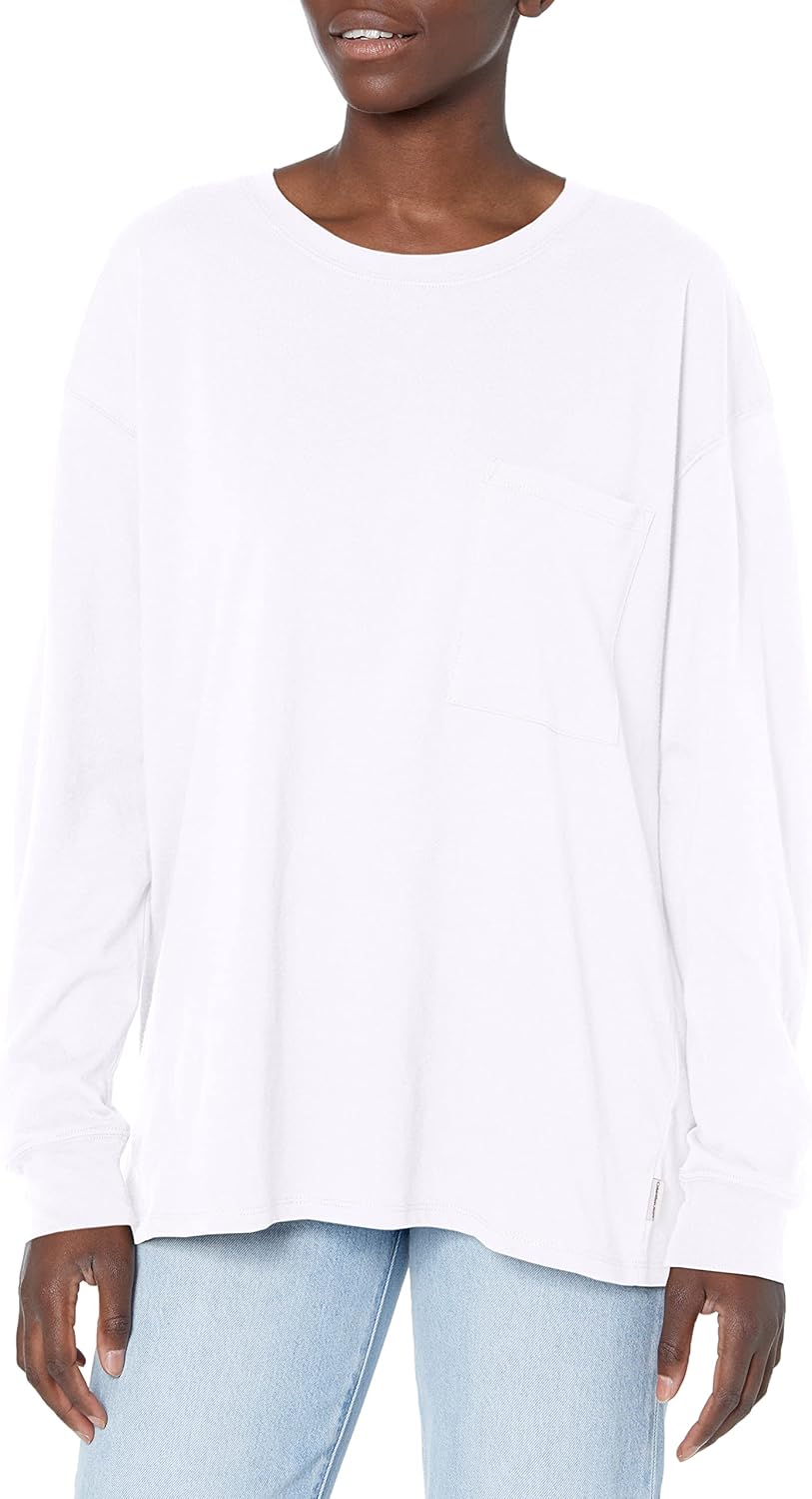 

Женская футболка Calvin Klein Downtown с большим карманом и длинным рукавом, White, Белый, Женская футболка Calvin Klein Downtown с большим карманом и длинным рукавом, White