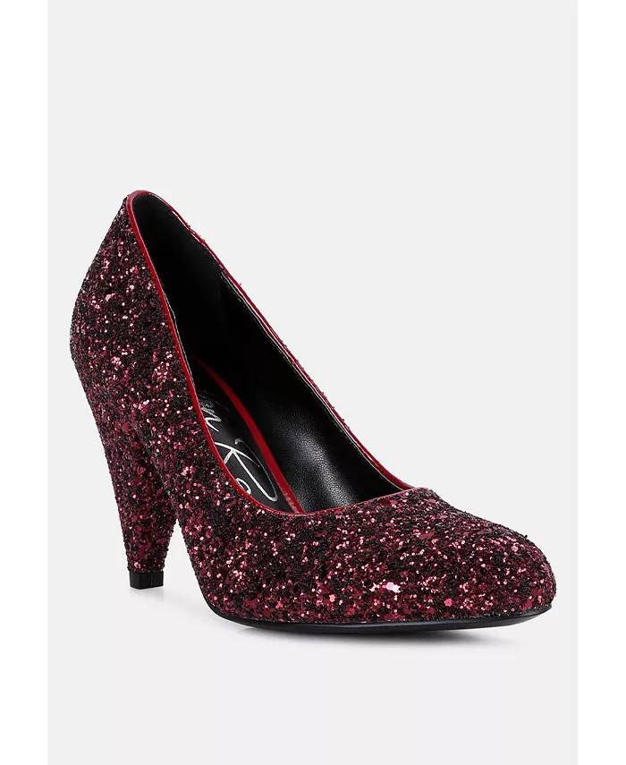 Балетки Sugar Plum Glitter на конусообразном каблуке London Rag, красный — фото 3