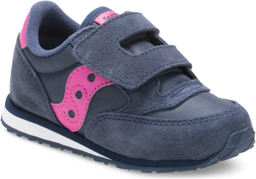 Кроссовки Saucony Unisex-Child Originals Jazz на липучке (для малышей/детей младшего возраста), синий/розовый/темно-синий — фото 2