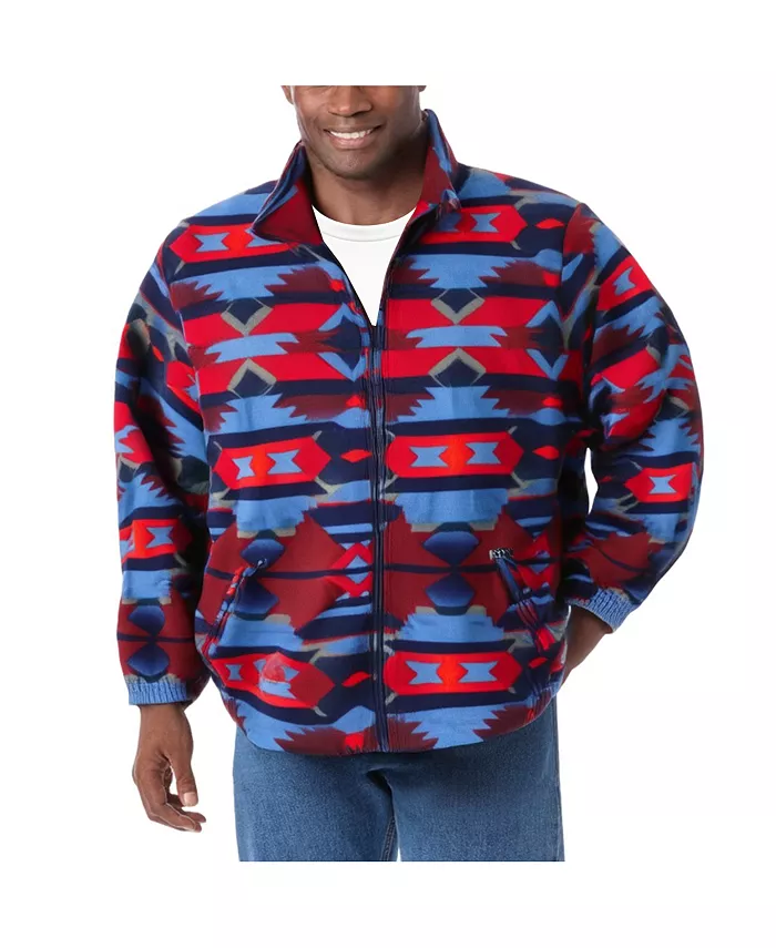 

Утепленная флисовая куртка на молнии Big & Tall Explorer Plush Fleece Full-Zip Jacket KingSize, синий
