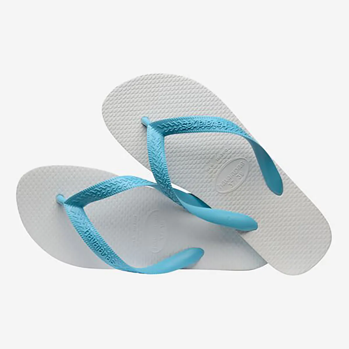 Унисекс Традиционные хаваианы Шлепанцы на носке Havaianas, белый/синий — фото 4