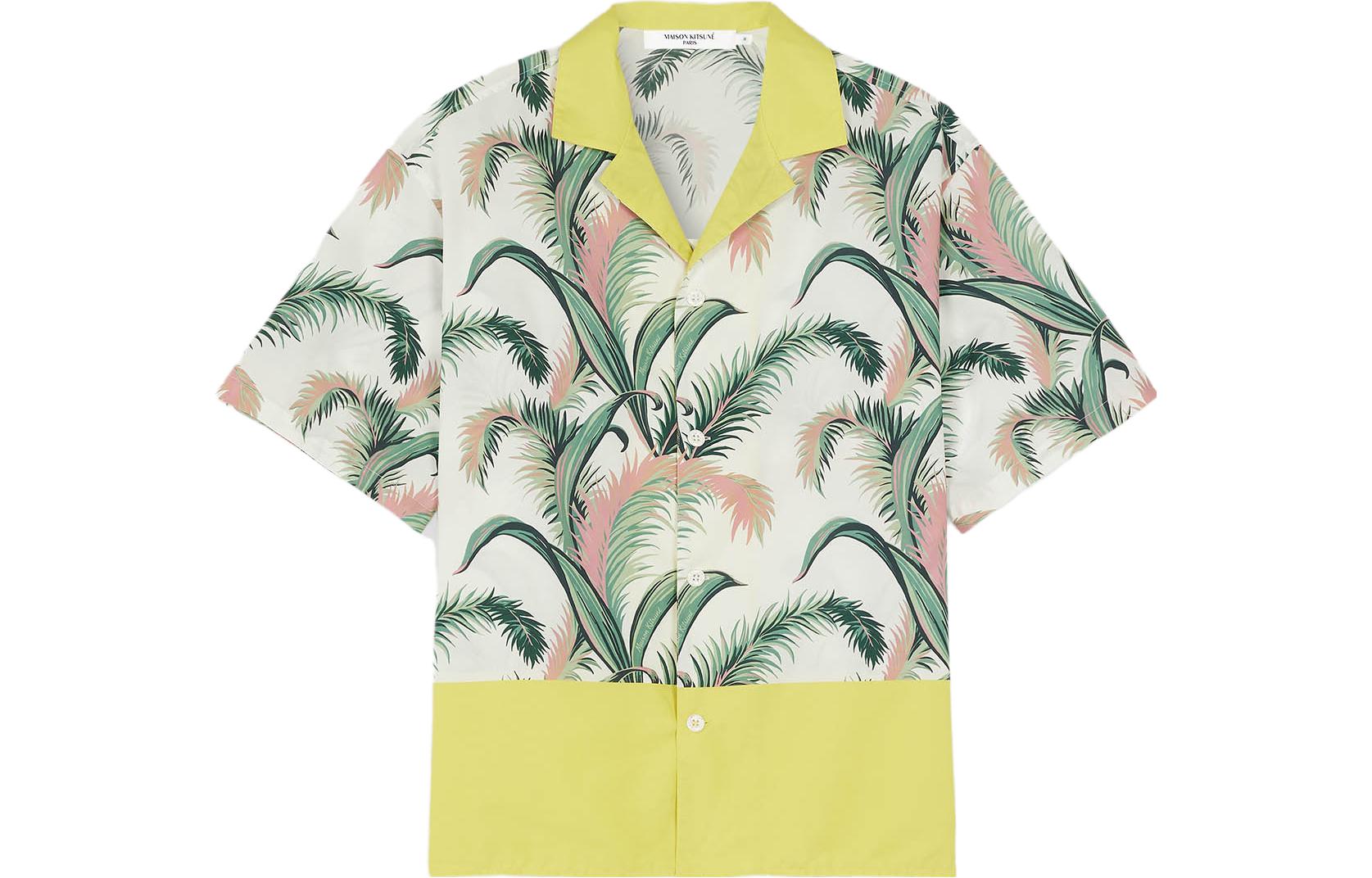 

Футболка-поло Maison Kitsuné с принтом в виде пальмовых листьев Maison Kitsune, желтый